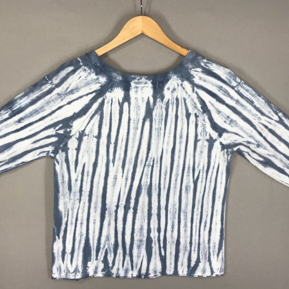 Wallflower Sweatshirt Womens Medium Blue White Tie Dye Pullover Long Sleeve Rag - Picture 9 of 12